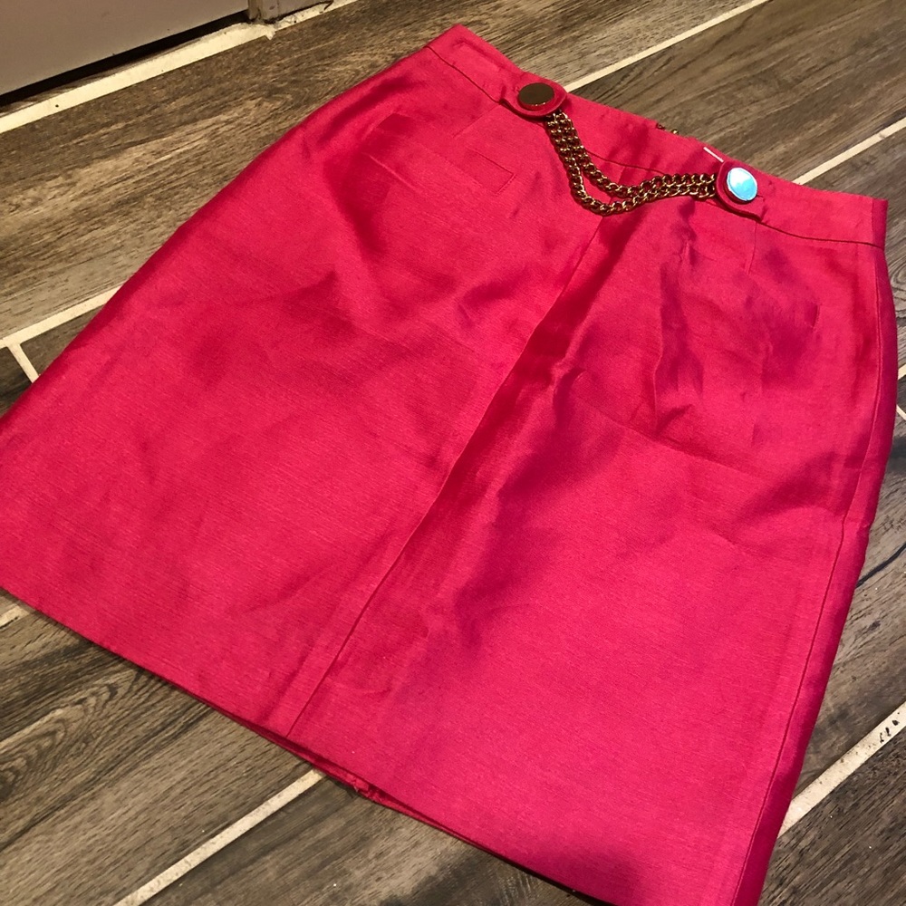 NWT Kate Spade pink skirt with gold chain